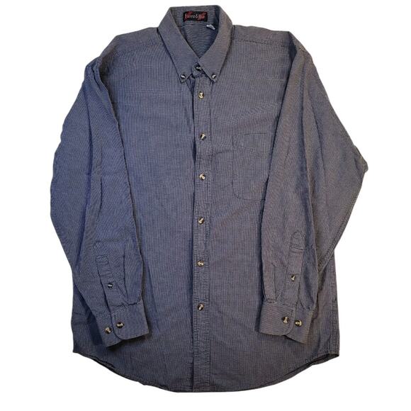 Forest & Hue Men’s Blue Houndstooth Button-Up Shirt Size M - Picture 2 of 7
